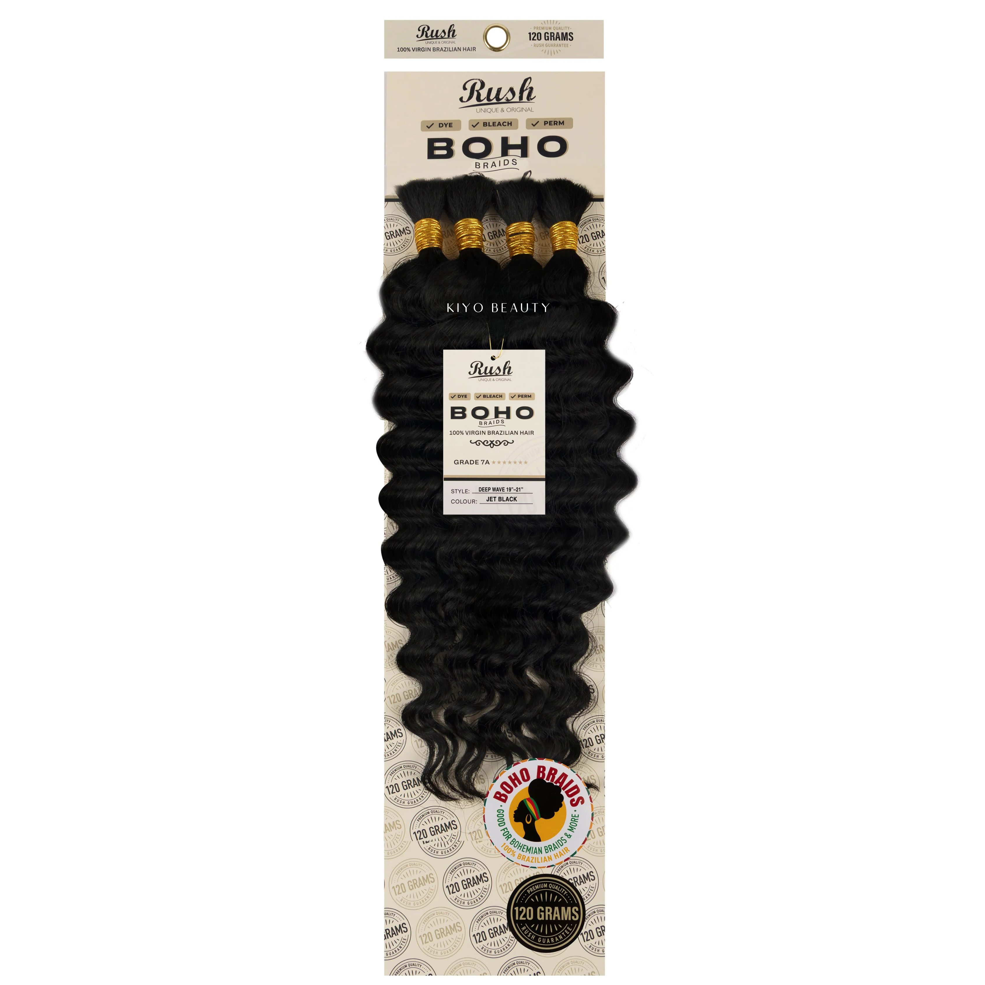 Rush 100% Virgin Brazilian Boho Braids Deep Wave Bulk 19"-21"