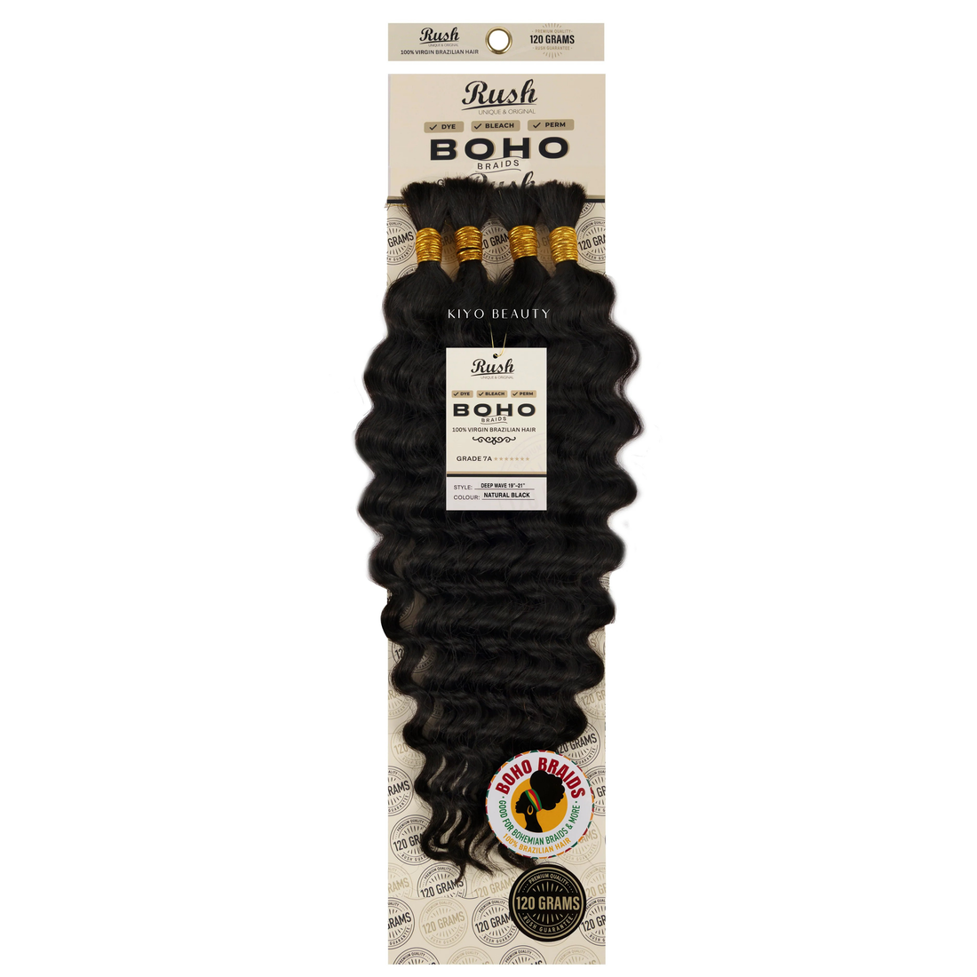 Rush 100% Virgin Brazilian Boho Braids Deep Wave Bulk 19"-21"