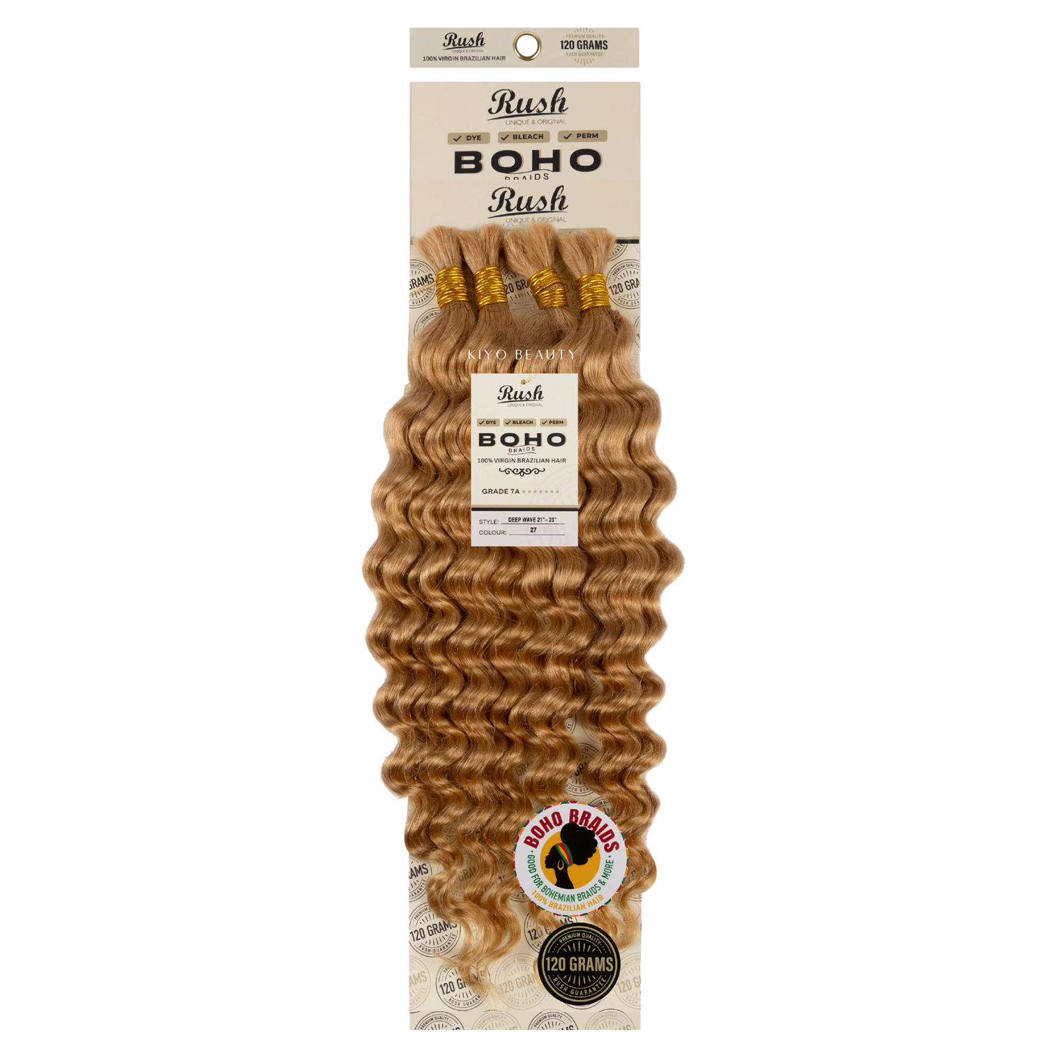 Rush 100% Virgin Brazilian Boho Braids Deep Wave Bulk 21-23&