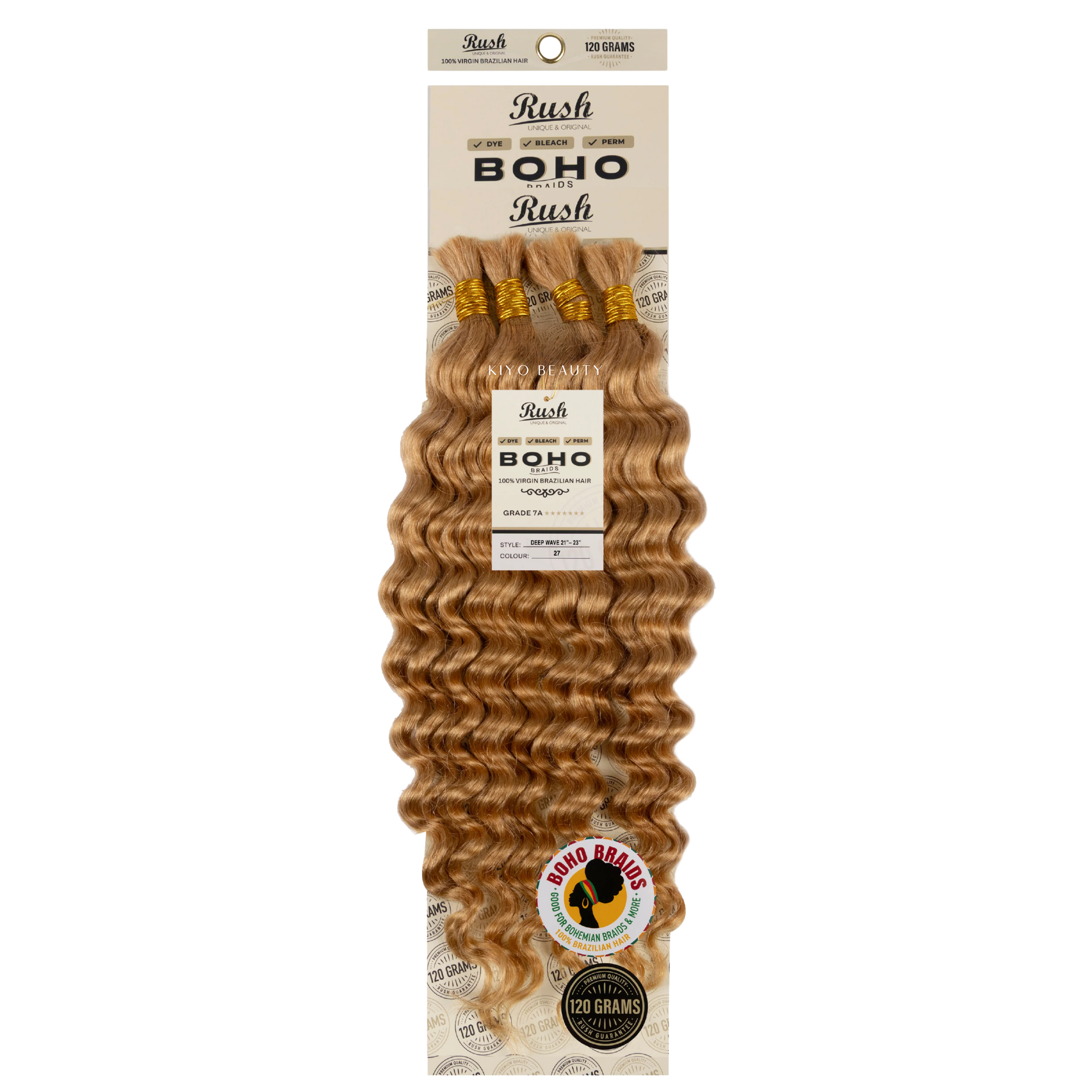 Rush 100% Virgin Brazilian Boho Braids Deep Wave Bulk 21-23&