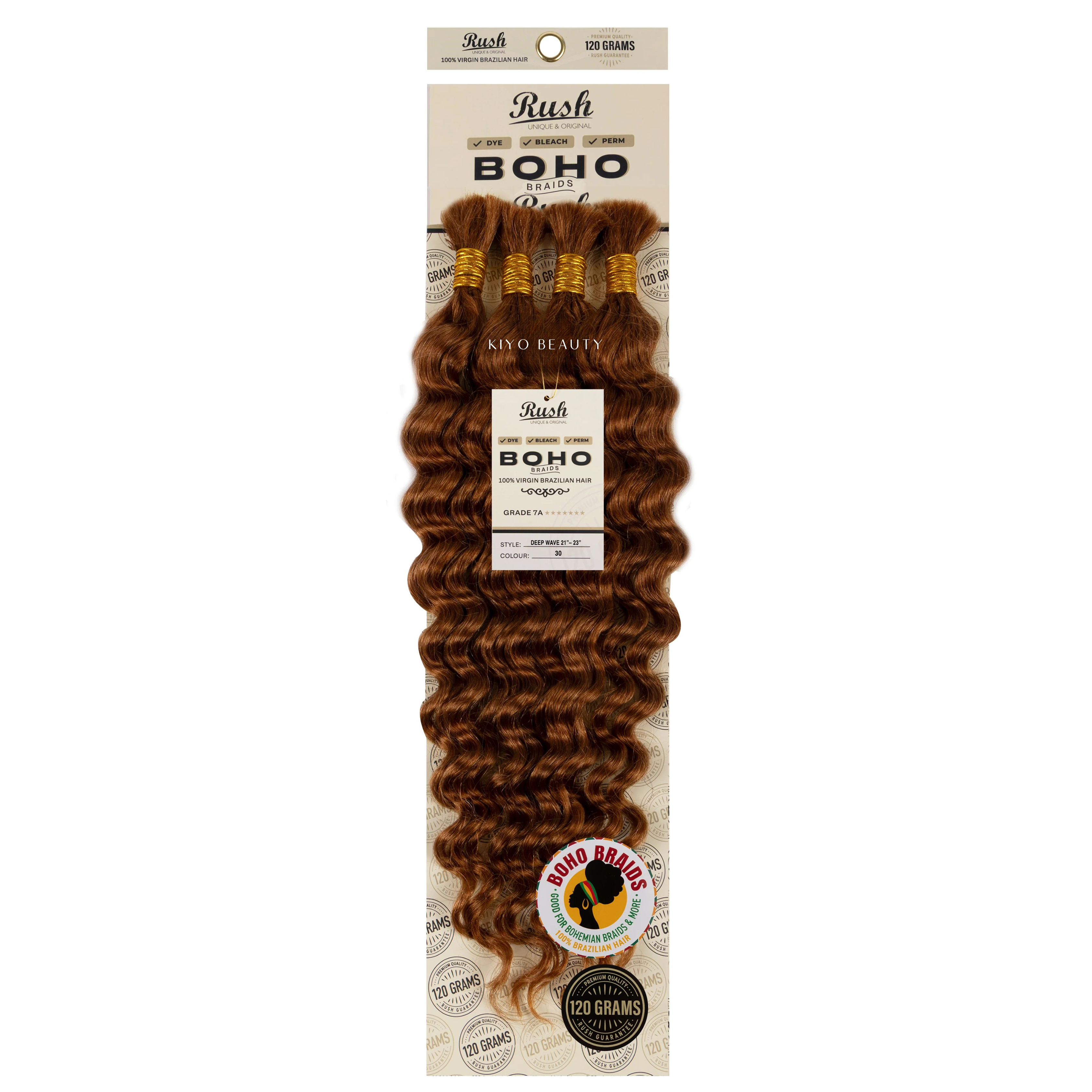 Rush 100% Virgin Brazilian Boho Braids Deep Wave Bulk 21-23&
