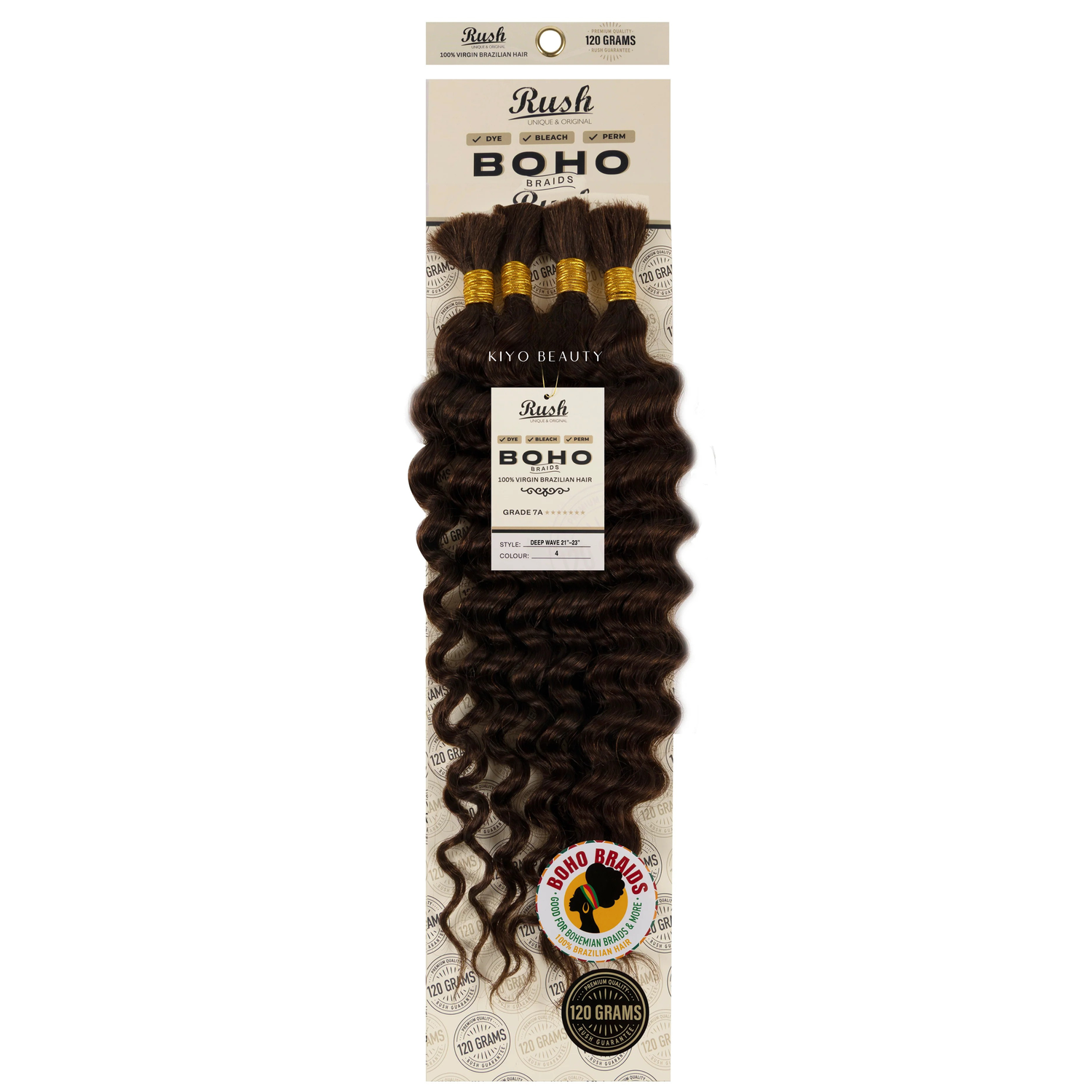 Rush 100% Virgin Brazilian Boho Braids Deep Wave Bulk 21-23&