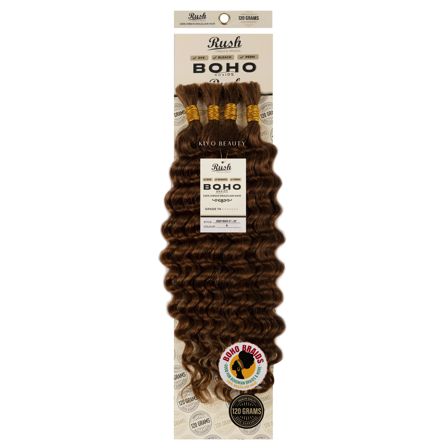 Rush 100% Virgin Brazilian Boho Braids Deep Wave Bulk 21-23&