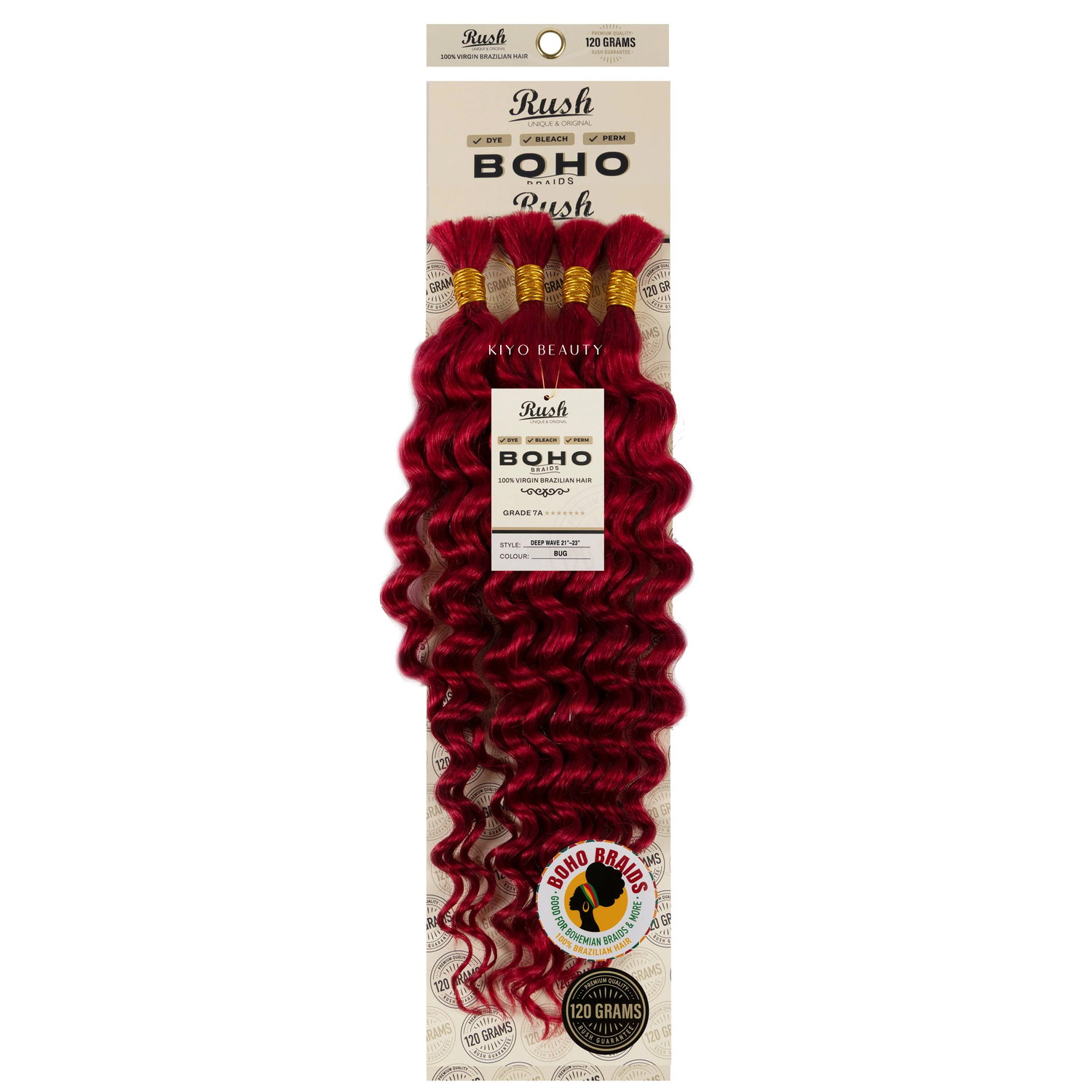 Rush 100% Virgin Brazilian Boho Braids Deep Wave Bulk 21-23&