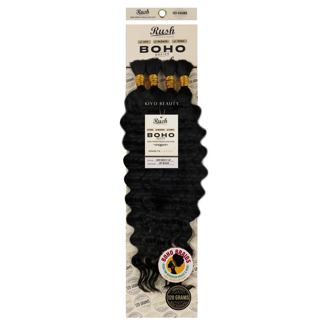 Rush 100% Virgin Brazilian Boho Braids Deep Wave Bulk 21-23&