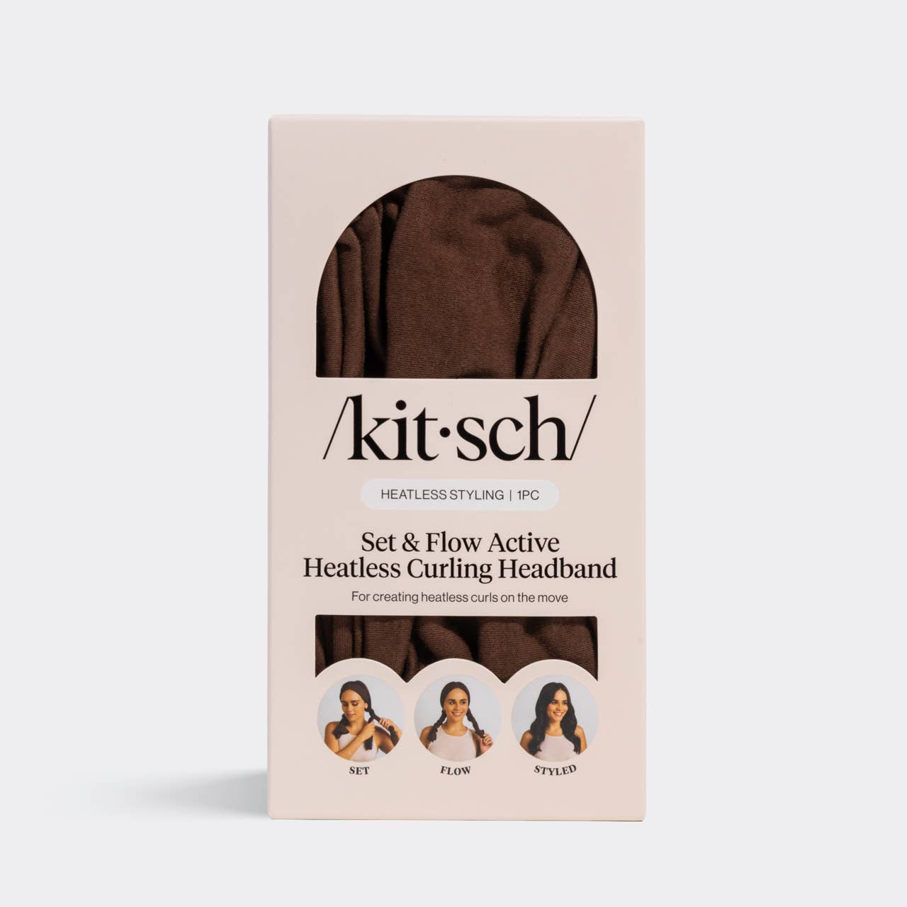 Kitsch Set & Flow Heatless Curling Headband - Chocolate Brown