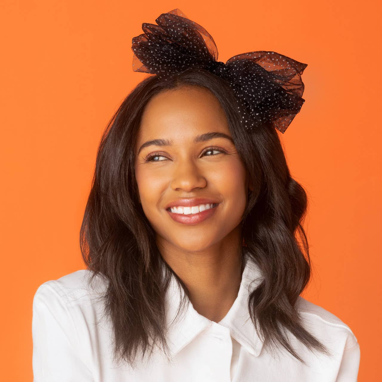Kitsch Glitter Tulle Headband - Black