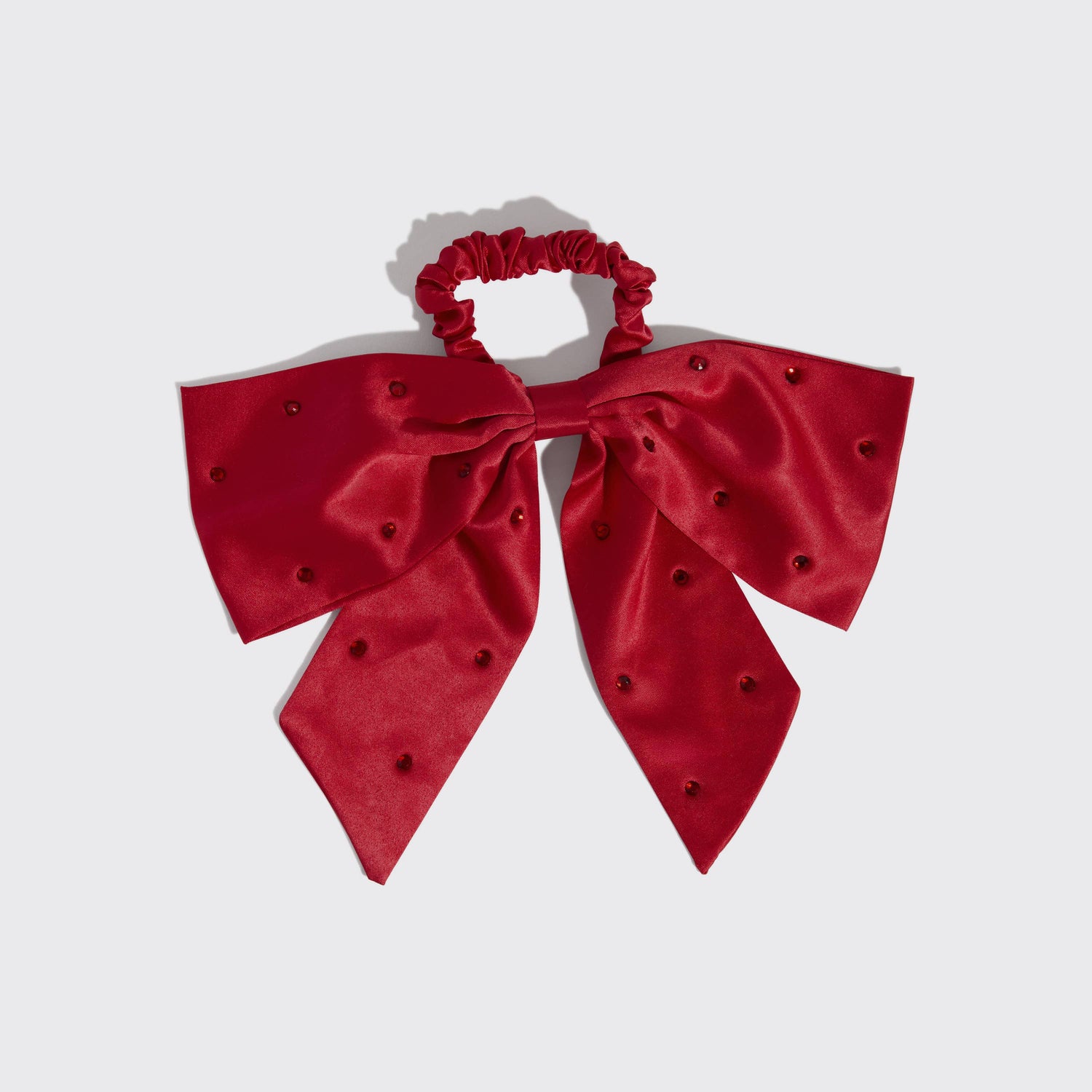 Kitsch Holiday Satin &amp; Rhinestone Bow Scrunchie