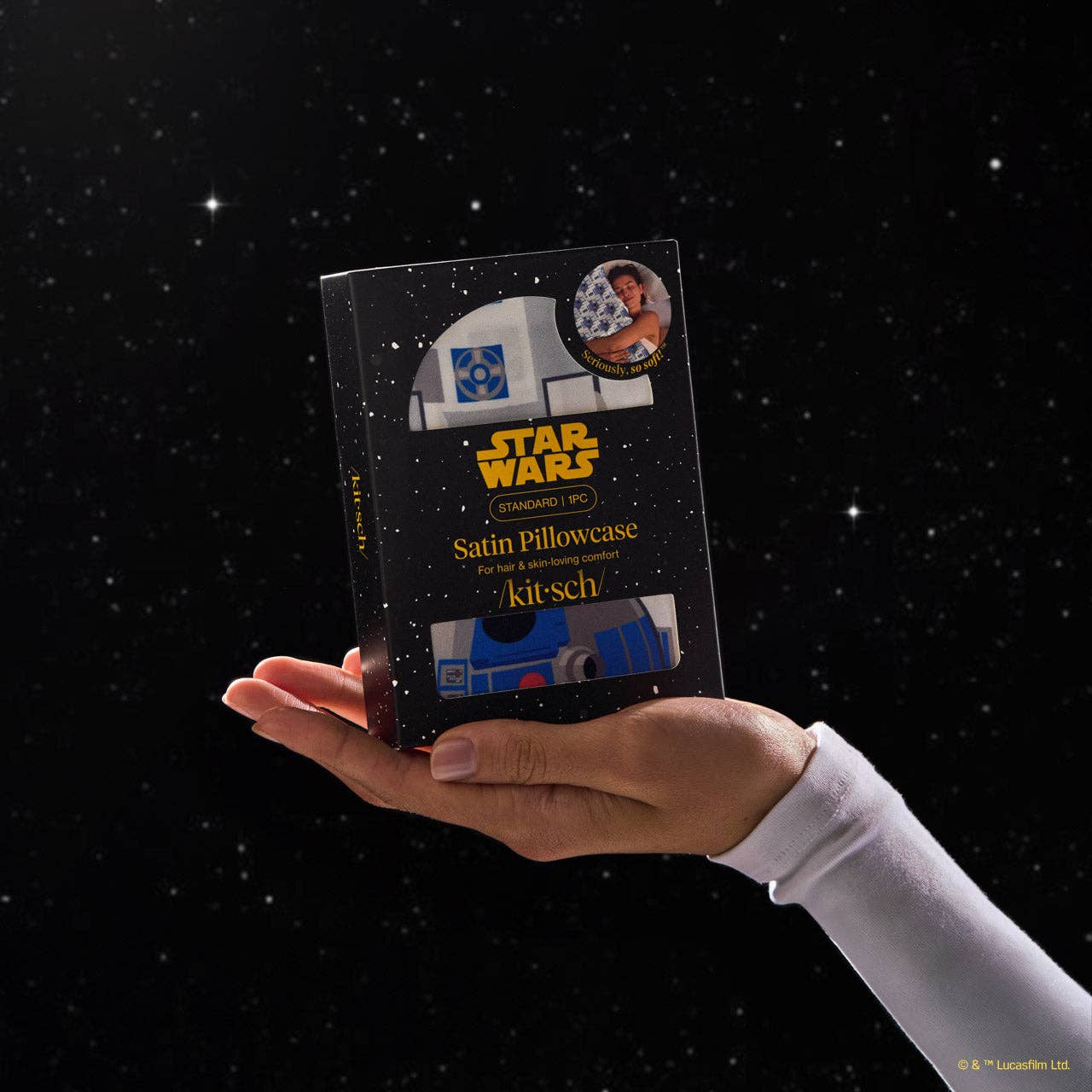 Star Wars™ &amp; Kitsch Satin Pillowcase in R2-D2 &amp; C-3PO