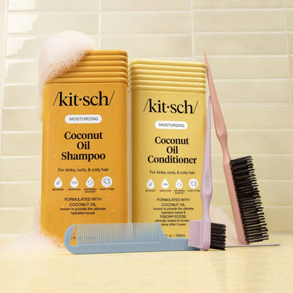 Kitsch Moisturizing Coconut Oil Shampoo &amp; Conditioner Bottle Duo - 2pc