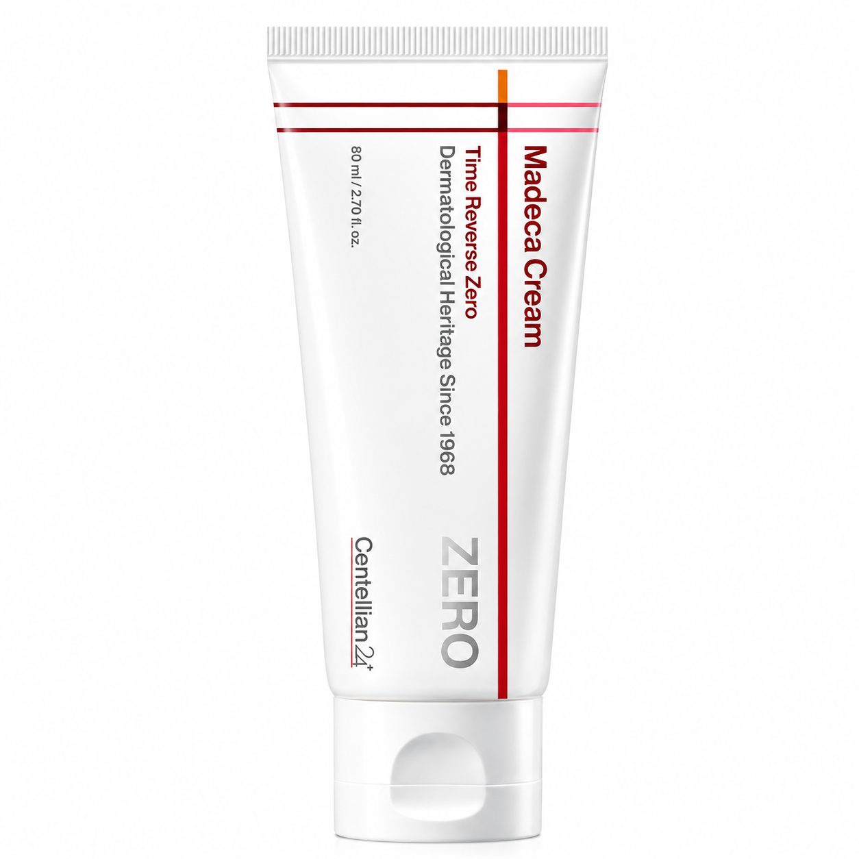centellian24 madeca cream time reverse zero dermatological skincare cream tube on white background