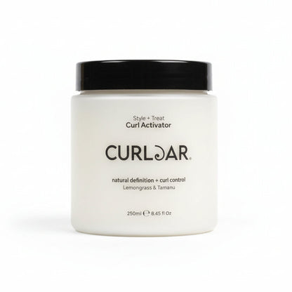 Jar of Curl Jar Curl Activator Gel on a white background