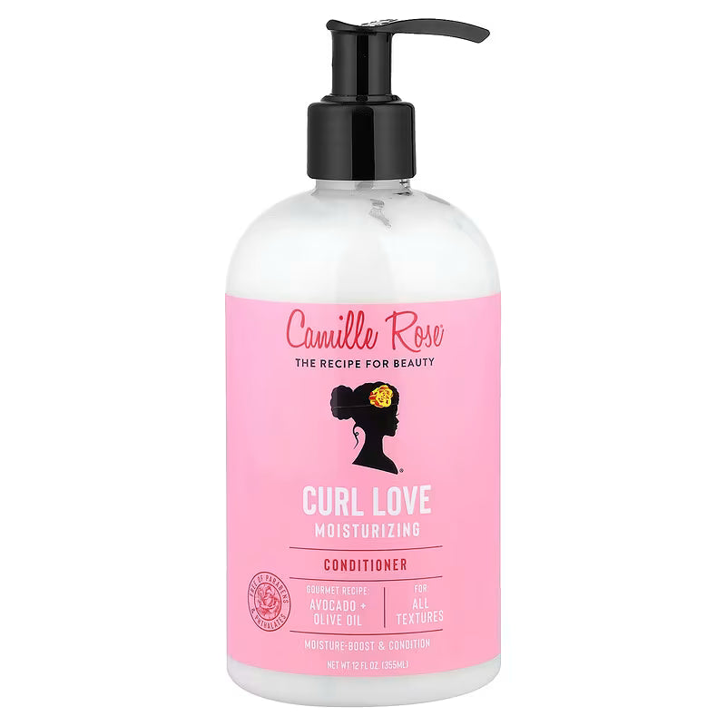 Canille Rose Curl Love moisturizing conditioner bottle on a white background