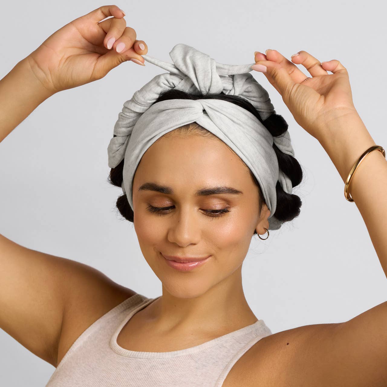 Kitsch Set & Flow Heatless Curling Headband - Heather Gray
