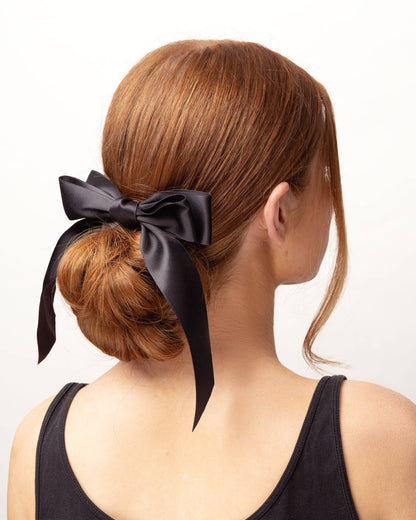 Brushworks Satin Hair Bow Duo – Black &amp; White