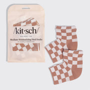 Kitsch Terracotta Checker Moisturizing Heel Socks - Medium