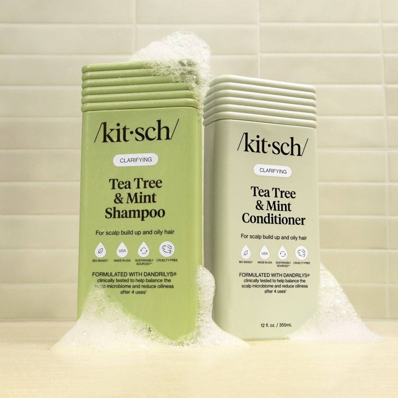Kitsch Clarifying Tea Tree & Mint Shampoo & Conditioner Bottle Duo -2pc