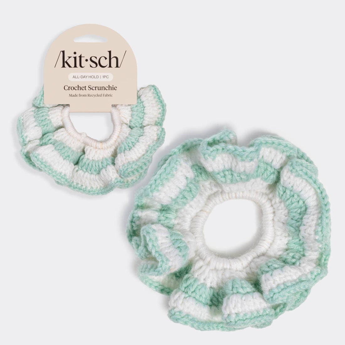 Kitsch Crochet Scrunchie - Seafoam Blue