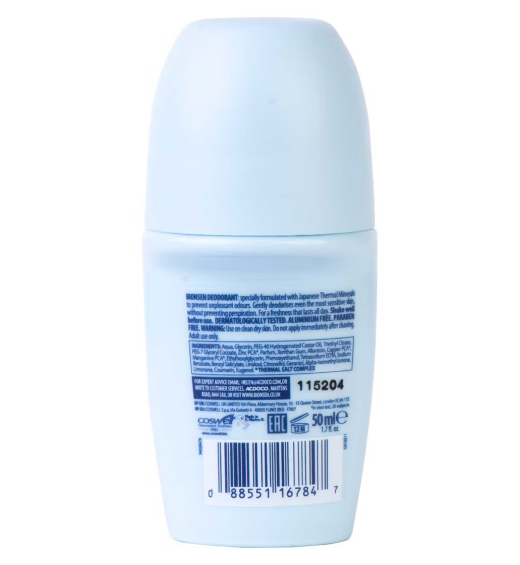 Bionsen Dermoprotective 0% Aluminium Roll-On Deodorant 50ml