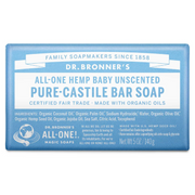 Dr. Bronner's All-One Hemp Unscented Baby-Mild Pure-Castile Bar Soap 140g