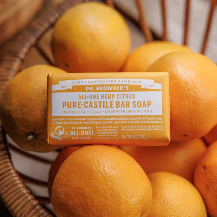 Dr. Bronner's All-One Hemp Citrus Pure-Castile Bar Soap 140g