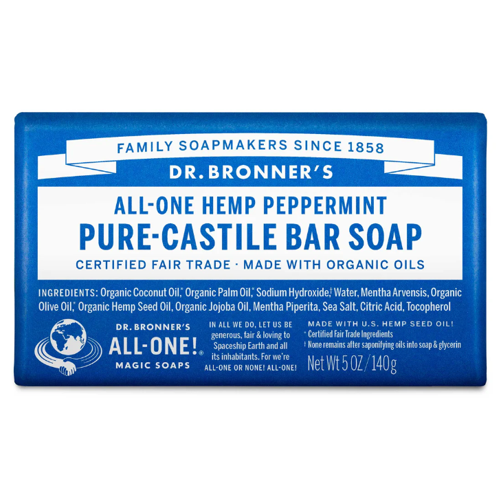 Dr. Bronner's All-One Hemp Peppermint Pure-Castile Bar Soap 140g