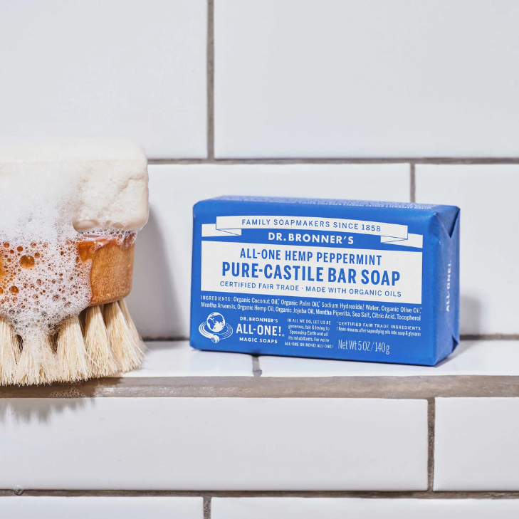 Dr. Bronner's All-One Hemp Peppermint Pure-Castile Bar Soap 140g