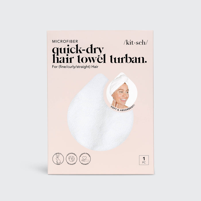Kitsch Quick Dry Hair Towel - White