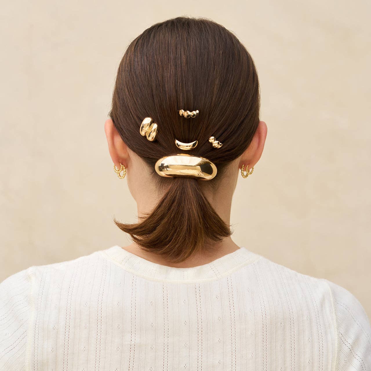 Kitsch Gold Metal Pony Pins 3 pc Set