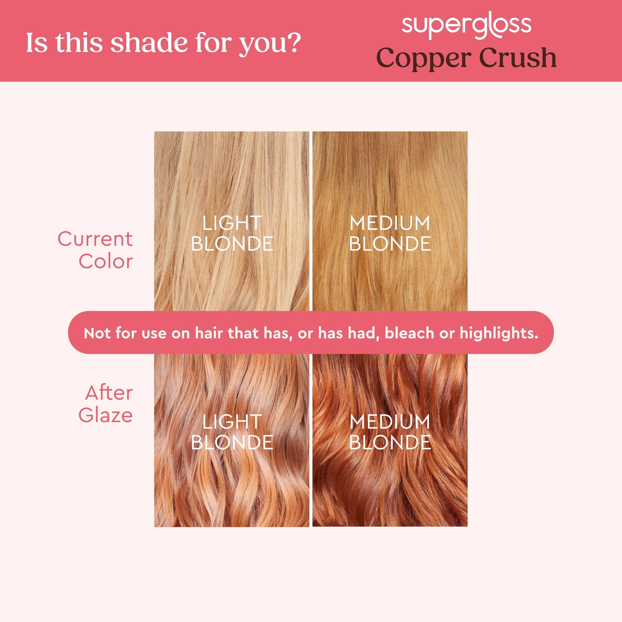 Glaze Supergloss Copper Crush - For Brunettes & Redheads 190ml