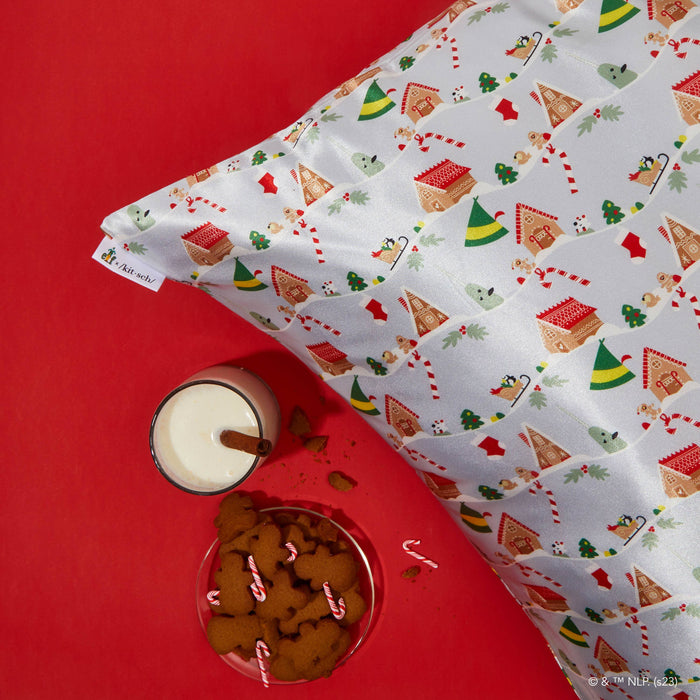 Kitsch x Elf Satin Pillowcase- Periwinkle Christmas