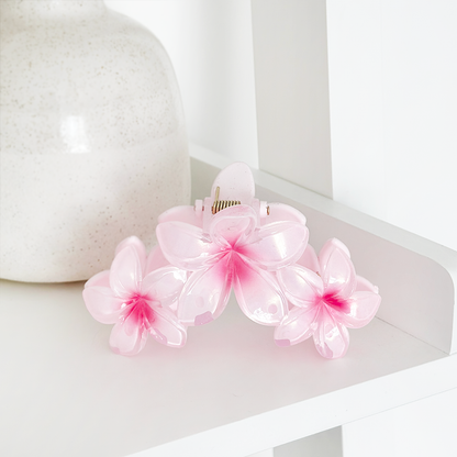 Coconut Lane Triple Flower Claw Clip - Pink