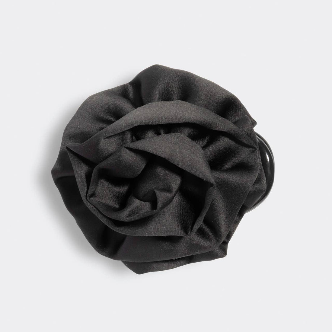 Kitsch Satin Rosette Medium Flat Cloud Clip - Black