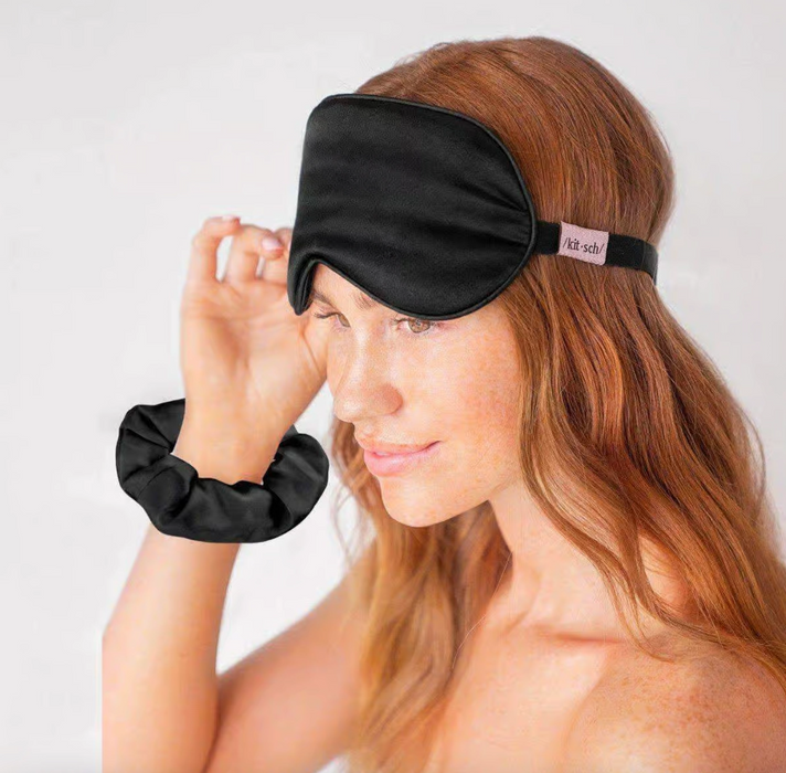 Kitsch Eyemask & Sleep Scrunchie Set - Black