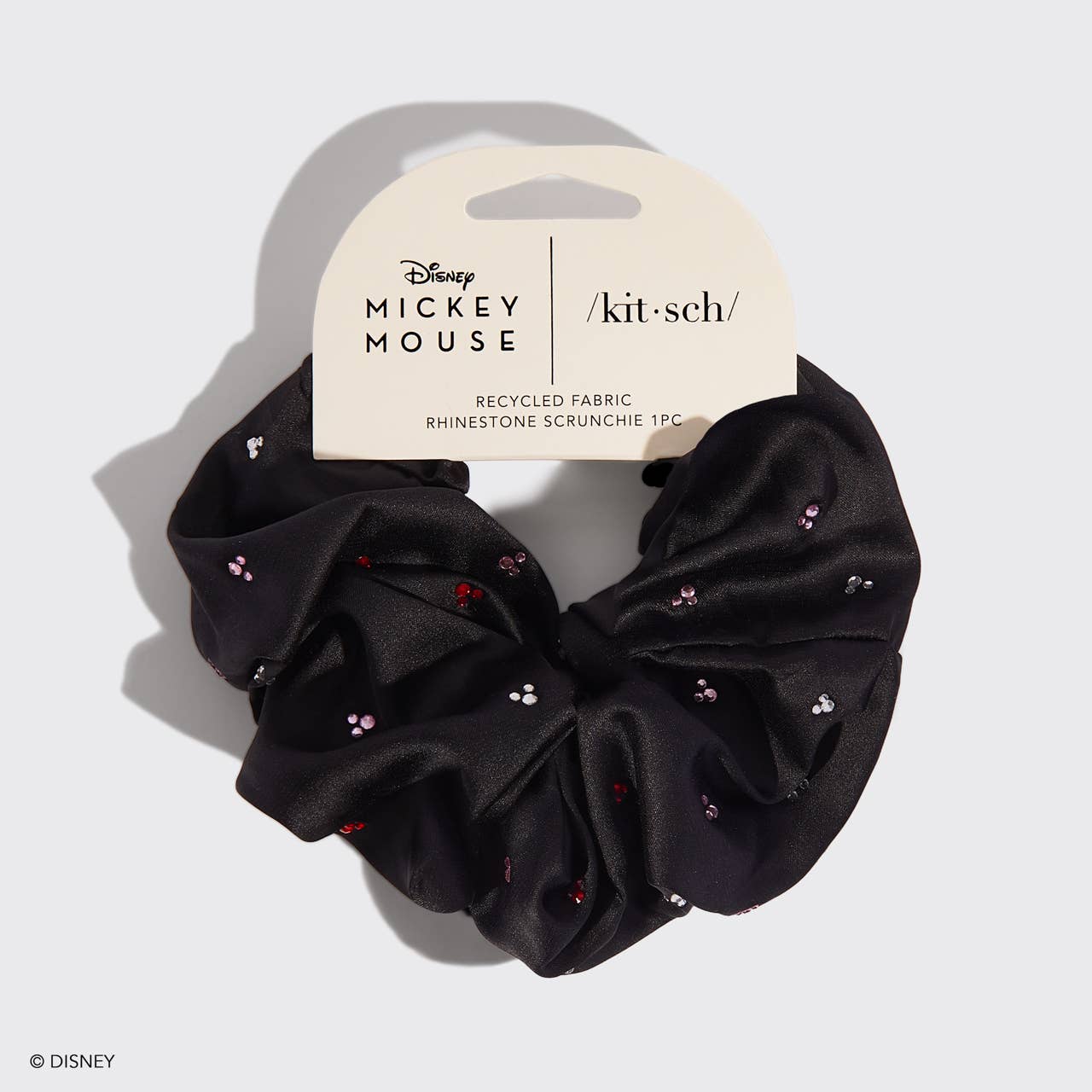 Kitsch &amp; Mickey and Minnie Recycled Fabric Scrunchie - Black