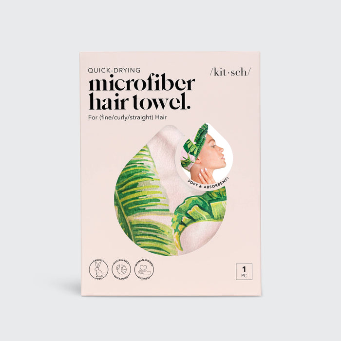 Kitsch Quick Dry Hair Towel - Palm Print
