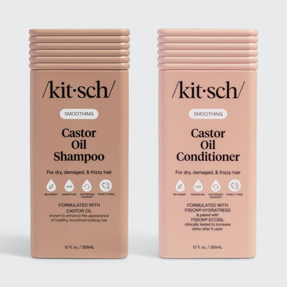 Kitsch Smoothing Castor Oil Shampoo &amp; Conditioner Bottle Duo - 2pc
