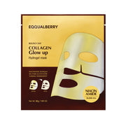 Eqqualberry Collagen Glow Up Hydrogel Mask (1pc) sachet packaging yellow and brown