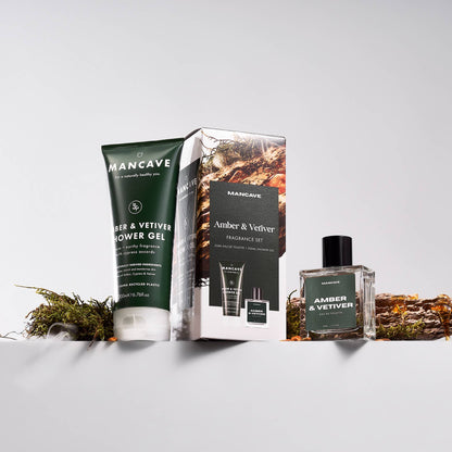 ManCave Amber &amp; Vetiver Shower Gel + Fragrance Set - 2pc