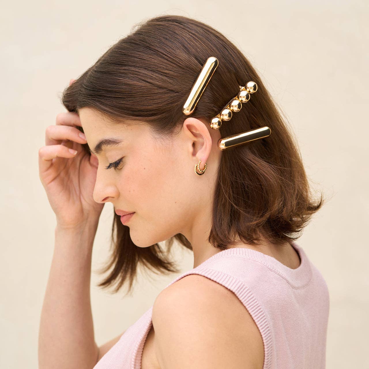 Kitsch Gold Metal Barrettes - 2pc
