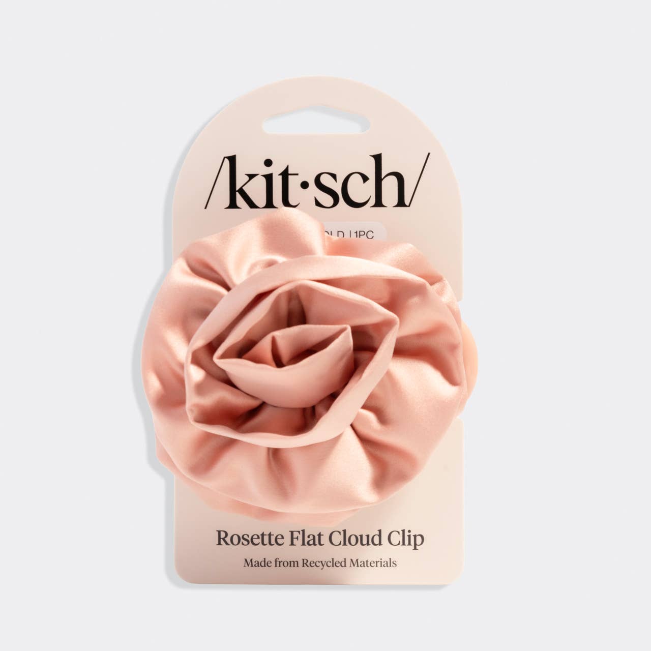 Kitsch Satin Rosette Medium Flat Cloud Clip - Terracotta