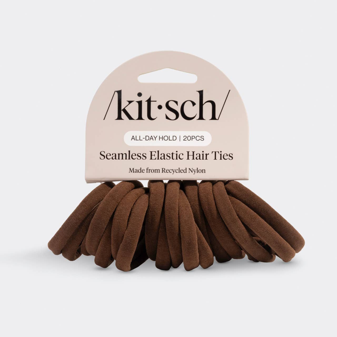Kitsch Seamless Hair Elastics 20pc Set - Chocolate