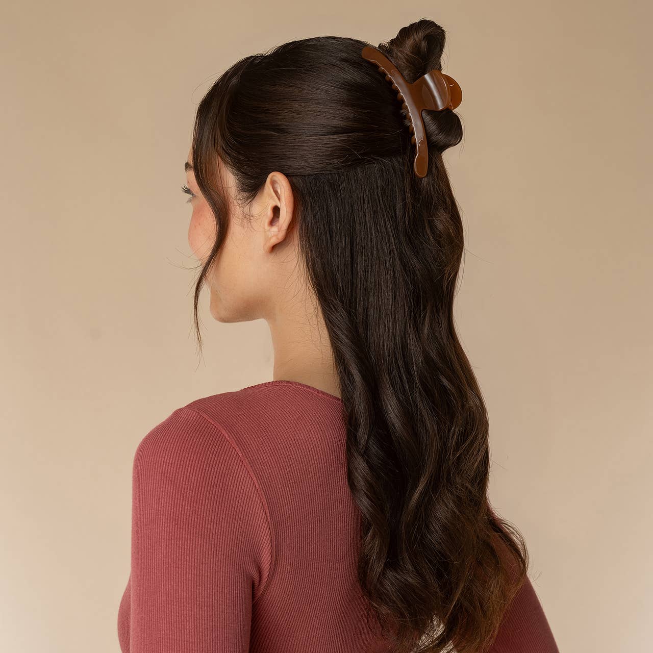 Kitsch Large Arched Clip - Mocha