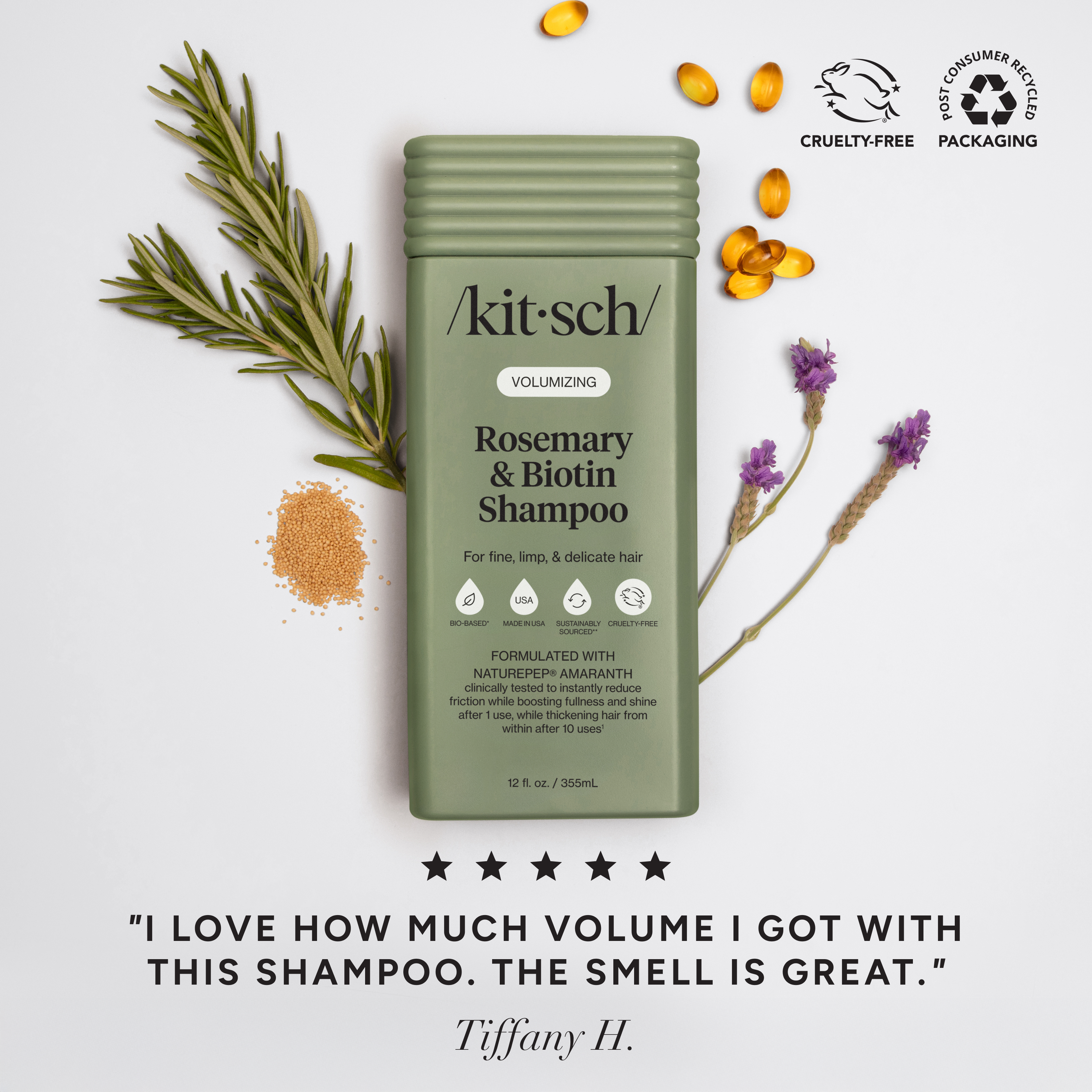 Kitsch Volumizing Rosemary & Biotin Bottle Shampoo 12oz