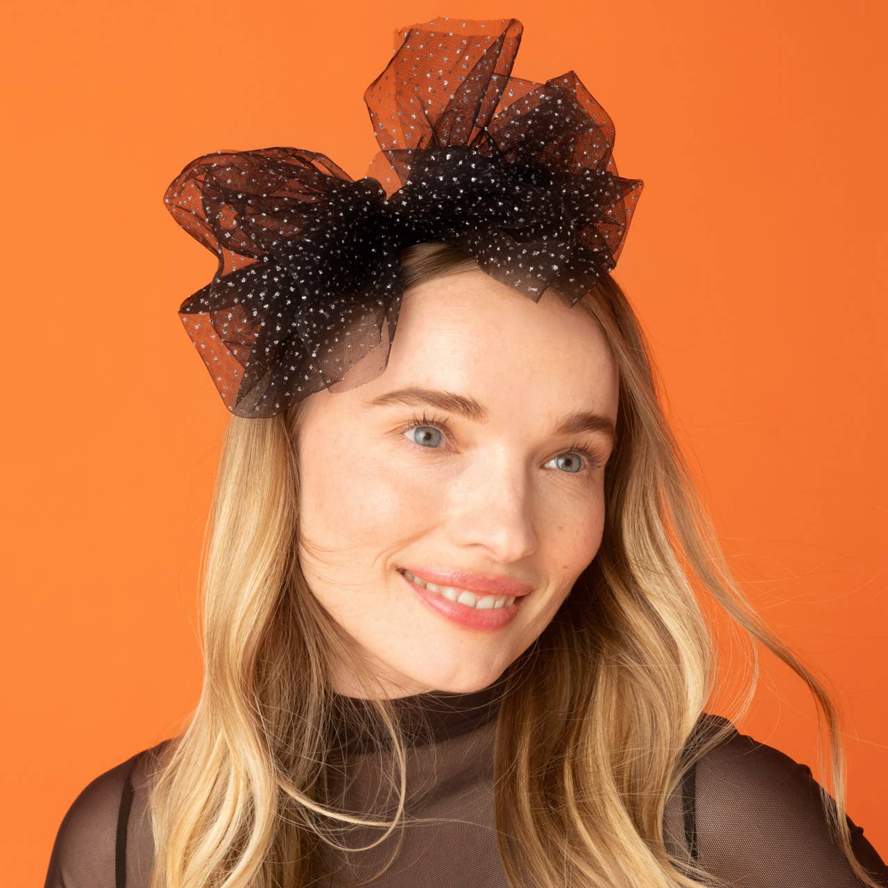 Kitsch Glitter Tulle Headband - Black