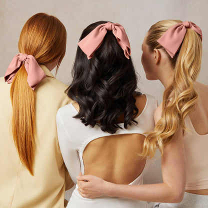 Kitsch Recycled Fabric Bow Hair Clip - Rosewood