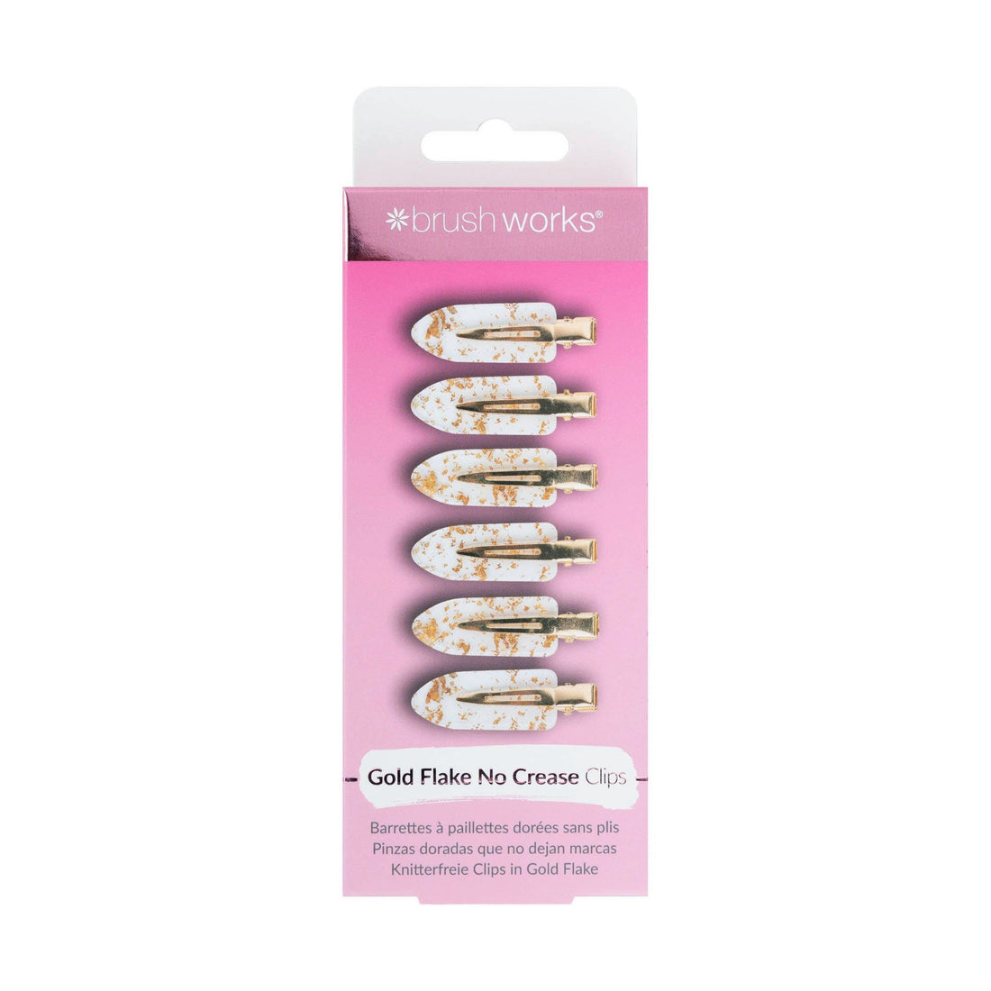 Brushworks Gold Flake No Crease Clips (Pack of 6)