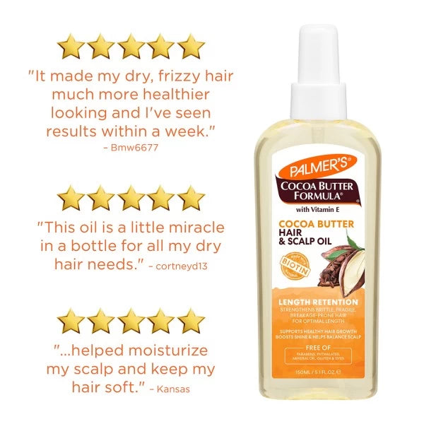 Palmer's Cocoa Butter Formula Length Retention Cocoa Butter Hair & Scalp Oil 5.1oz