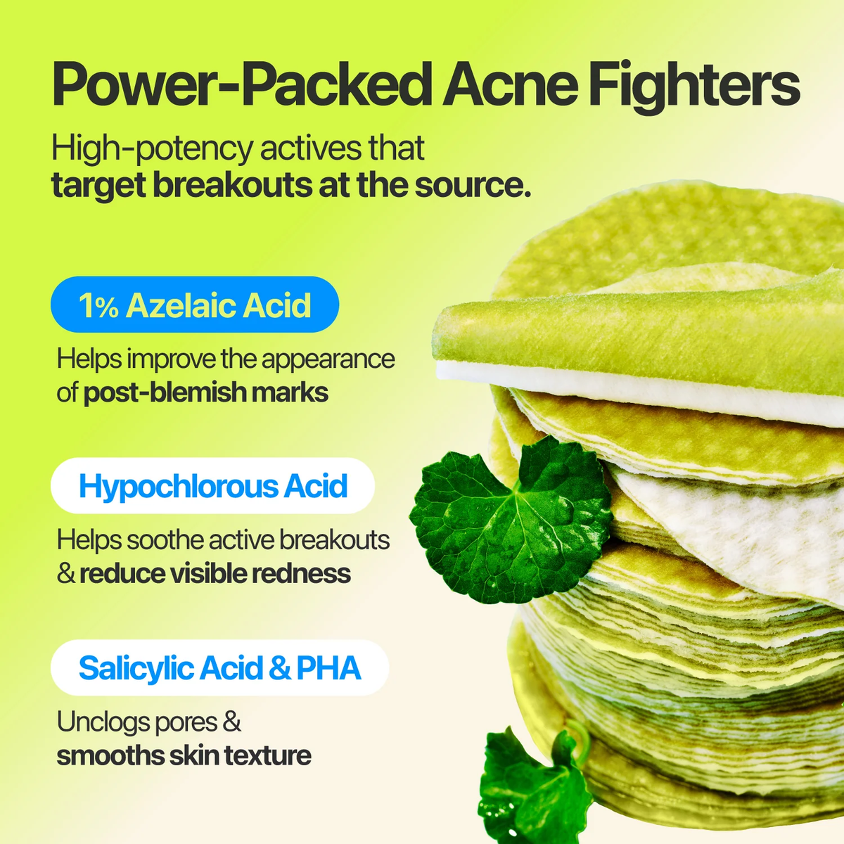 Numbuzin Zero Blemish Azela Cica Balancing Dual Pads 210ml/60pads power packed acne fighters high potency actives that target breakouts at the source, 1% azelaic acid, hypochlorous acid, salicylic acid and pha 
