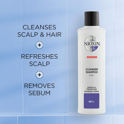 Nioxin System 6 Cleanser Shampoo Chemically Treated Hair Progressed Thinning 300ml